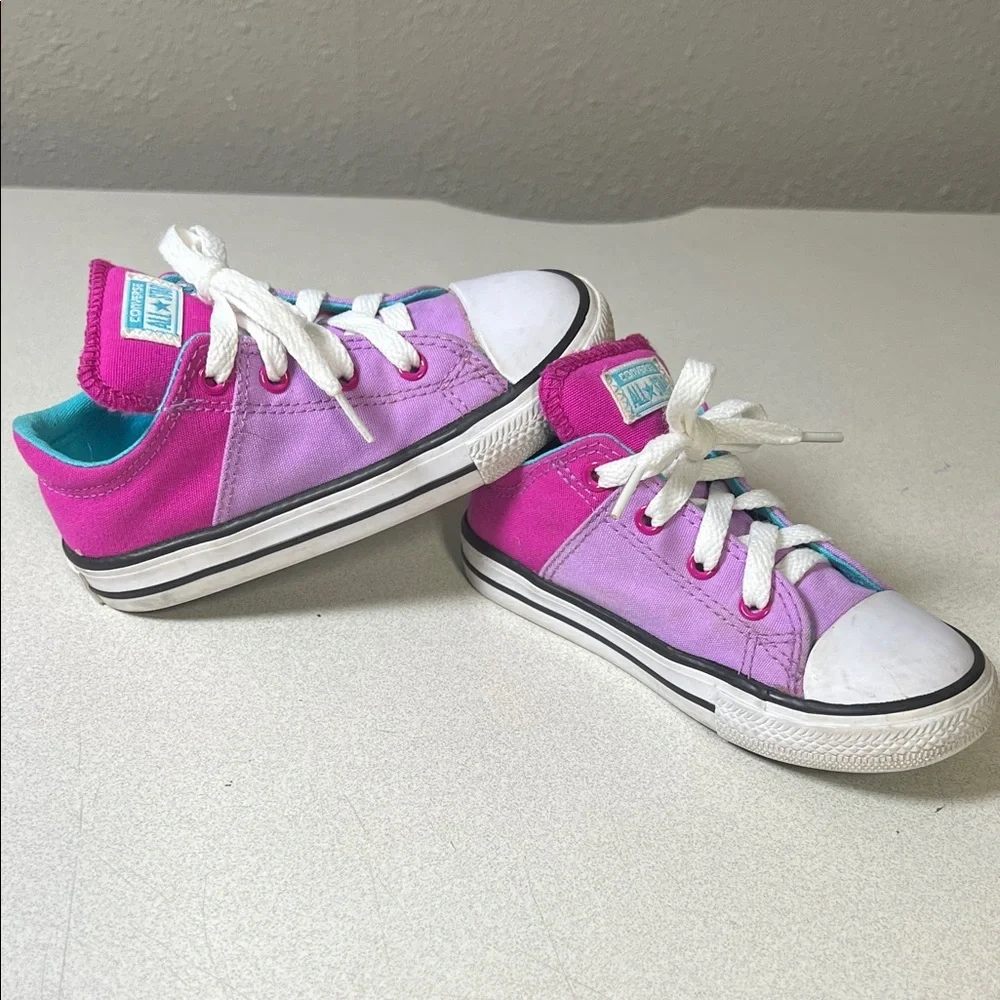 Converse Kids Colorblock Purple and Pink Low Top Sneakers